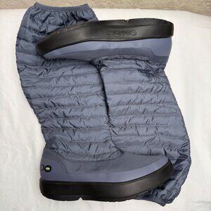 OOFOS OOmg  Women size 8 Tall Gray Shoes Recovery Pull On Nylon Quilted Comfort